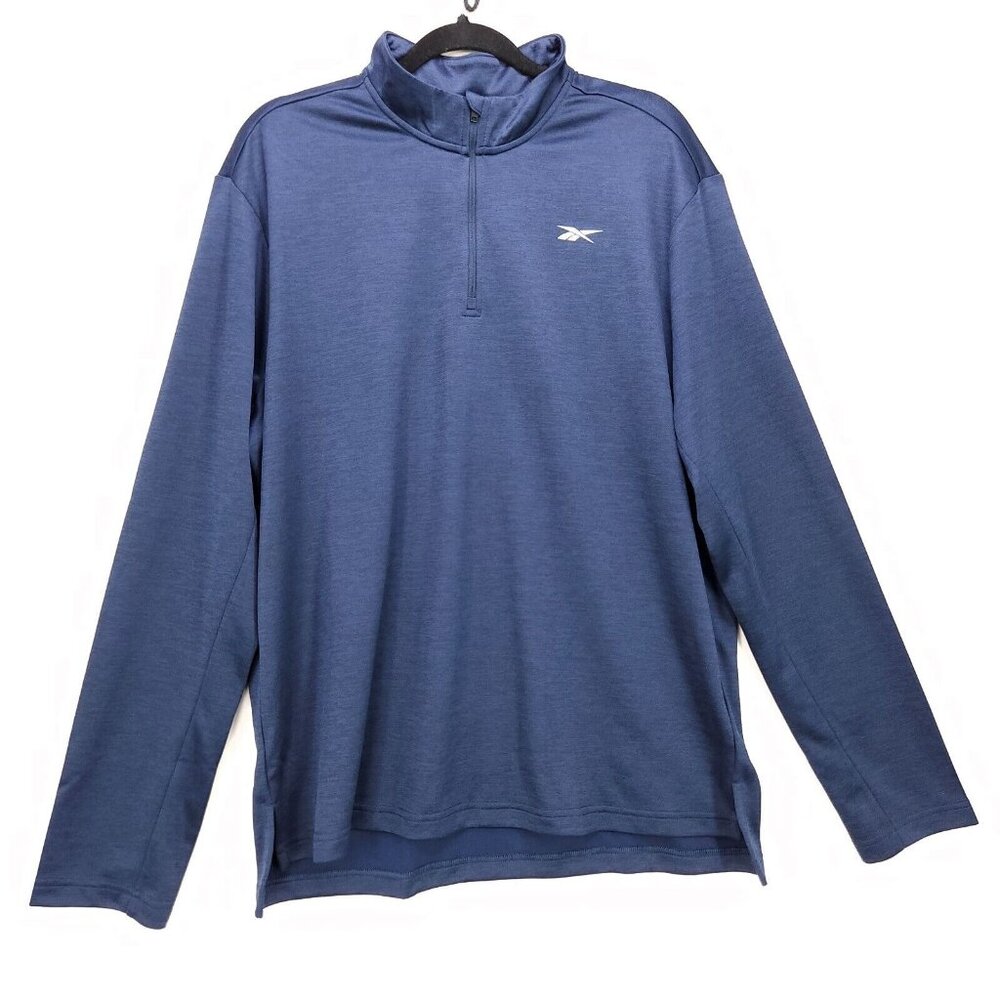 Reebok Men’s XL Long Sleeve Pullover Quarter Zip Training Sweatshirt Blue